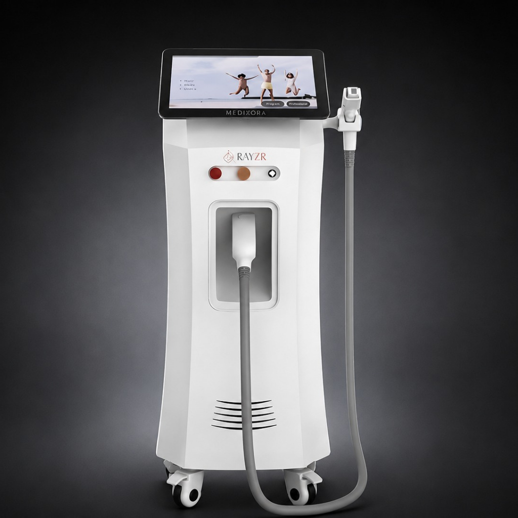 Advanced laser hair reduction machine for painless and permanent hair removal treatments at Bluray Aesthetic.