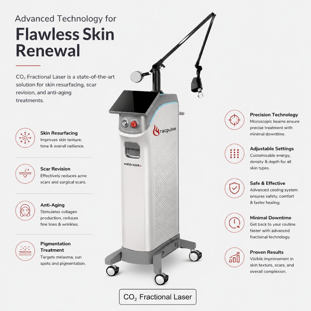 Professional CO2 laser treatment for acne scar removal and skin tightening at Bluray Aesthetic.